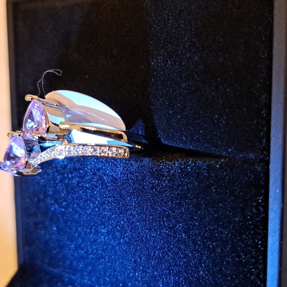 PINK TOPAZ ZIRCON HEART RING - Picture 2 of 3